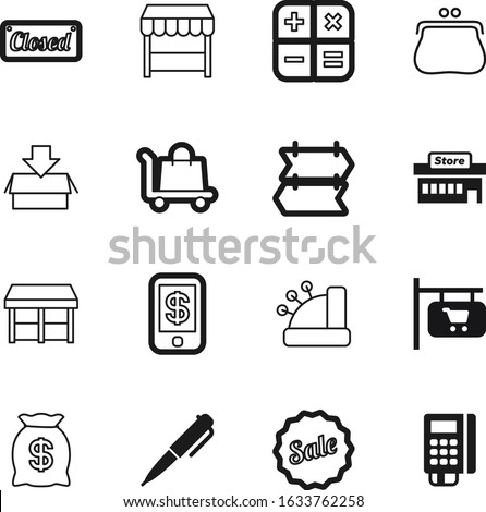 shop vector icon set such as: construction, shipment, pack, cafe, financial, investment, travel, tag, empty, guide, modern, ornamental, post, apple, wallet, smartphone, nfc, direction, offer, pos