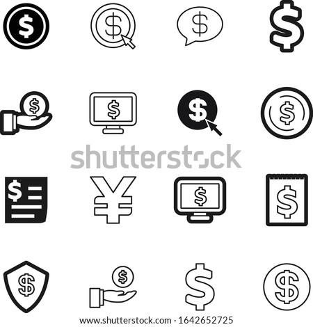 dollar vector icon set such as: economy, treasure, colored, yen, comment, secure, safeguard, security, messages, conversation, coins, send, golden, lines, guard, euro, chat, post, defend, speak