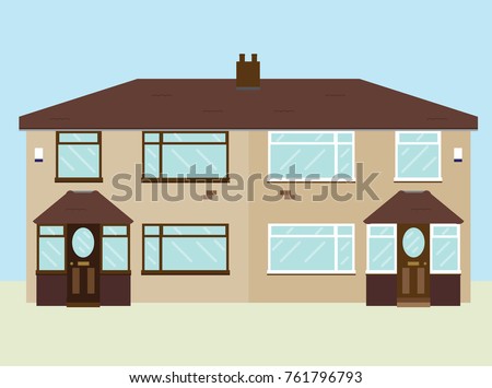 Typical 1950s UK semi-detached house