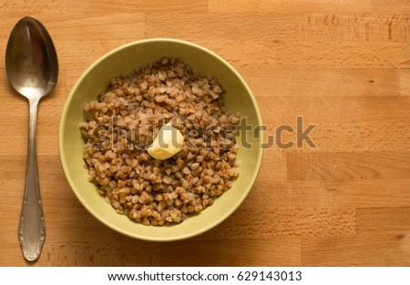 Buckwheat porridge, top view Zdjęcia stock © 