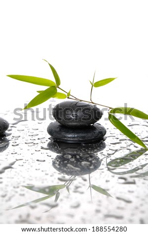 Zen pebbles. bamboo spa concept