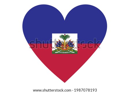 Heart flag vector of Haiti on white background.