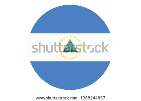 Circle flag vector of Nicaragua on white background.