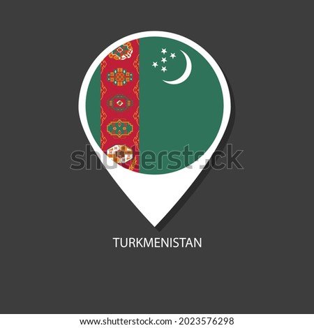 Turkmenistan flag Vector marker with flags.