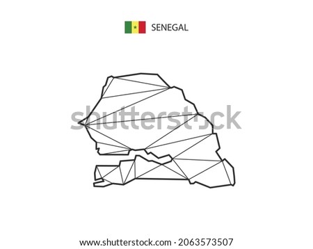 Mosaic triangles map style of Senegal isolated on a white background. Abstract design for vector.