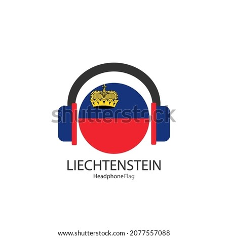 Liechtenstein headphone flag vector on white background. 