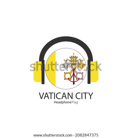 Vatican City headphone flag vector on white background. 