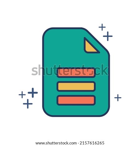 Document icon vector illustration glyph style design with color and plus sign. Isolated on white background.