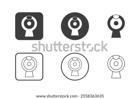 webcam icon design 6 variations. Set electronic hardware icons. Isolated on white background.