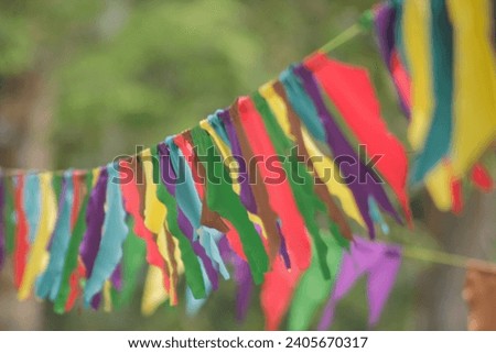 Similar – Image, Stock Photo Pennant chain with sky and clouds