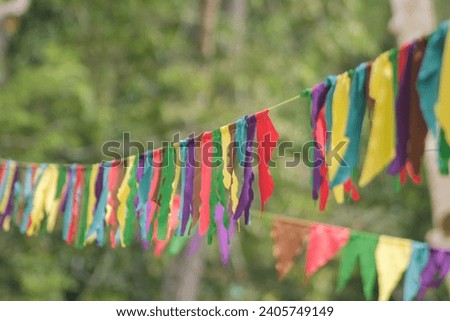 Similar – Image, Stock Photo Pennant chain with sky and clouds