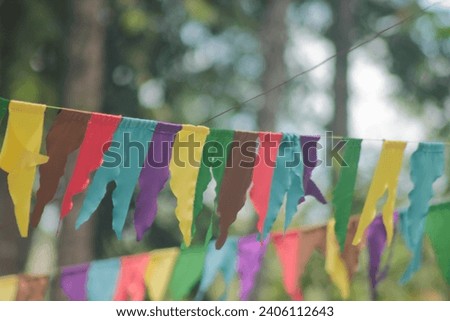 Similar – Image, Stock Photo Pennant chain with sky and clouds