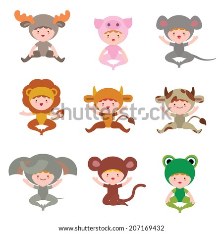 Baby animals Characters set