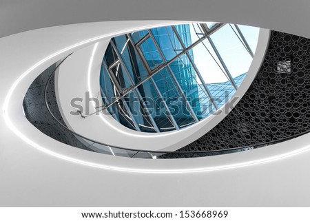 VIENNA, AUSTRIA - JULY 6: Oval window in the roof of the shopping centre \