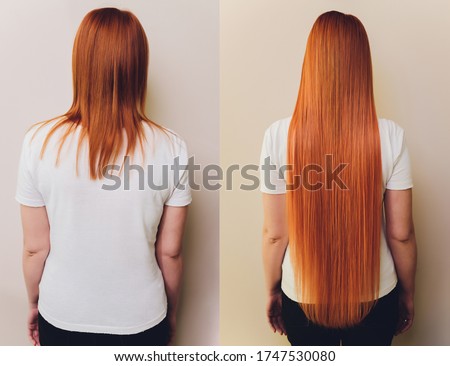 Hair. Before and After Advertising Portrait. Hairstyle. Haircare. Damaged Hair Treatment.