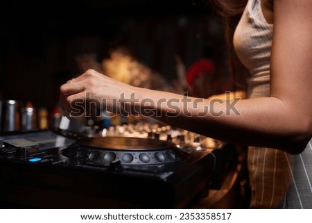 Similar – Image, Stock Photo Hands playing a midi keyboard in a music studio