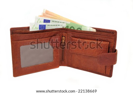 A man's purse full of money