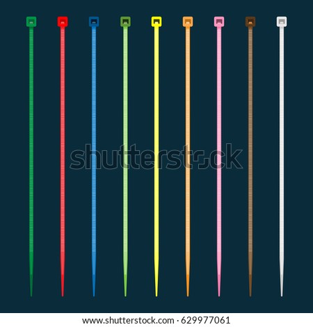 Cable ties many type color connect fasten release tight