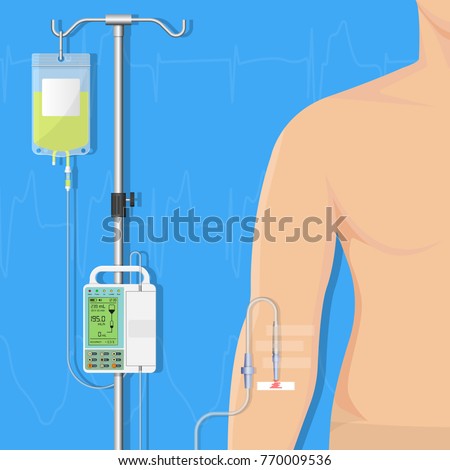 Medical Infusion Pump IV Intravenous Therapy Treatment Chemotherapy Patient Infuse Medication Nutrient Clinical Hospital Controlled Equipment Electronic Device Technology