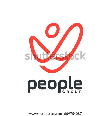 people goup logotype The logo of the general availability of people and interaction with society through the network. icon Lines symbolize connections with the world