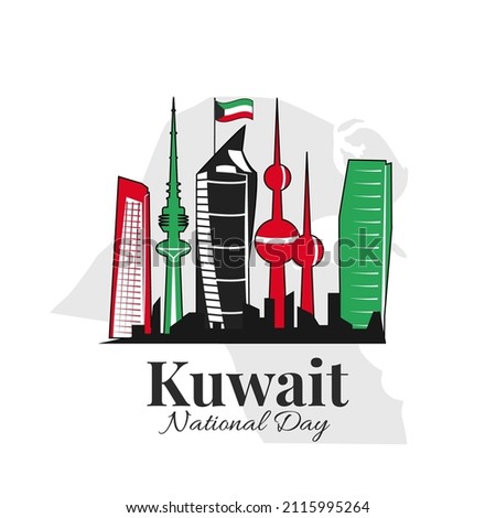 Vector Illustration of National Day Kuwait. 
