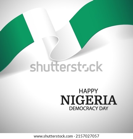 Vector Illustration of  Nigeria Democracy Day. Ribbon
