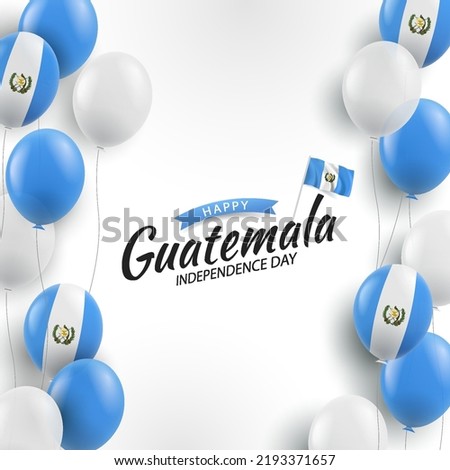 Vector Illustration of Guatemala Independence Day. Background with balloons
