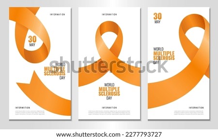 Vector Illustration of World Multiple Sclerosis Day. Banner with ribbon. Use as advertising, invitation, banner,
