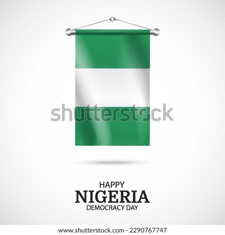 Vector Illustration of  Nigeria Democracy Day. Celebration banner. Nigeria flag
