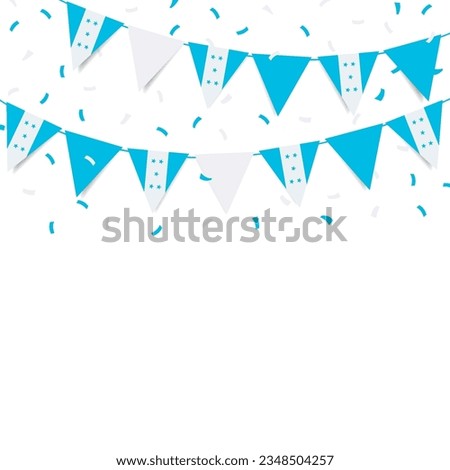 Vector Illustration of  Honduras Independence Day. Garland with the flag of Honduras on a white background.
