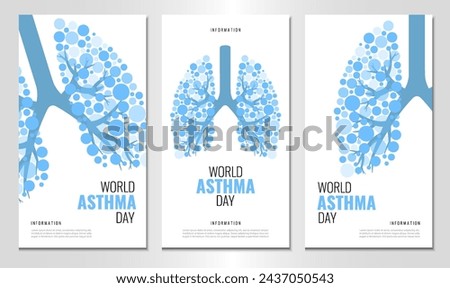 Vector Illustration of World Asthma Day. Awareness Day. Banner set.
