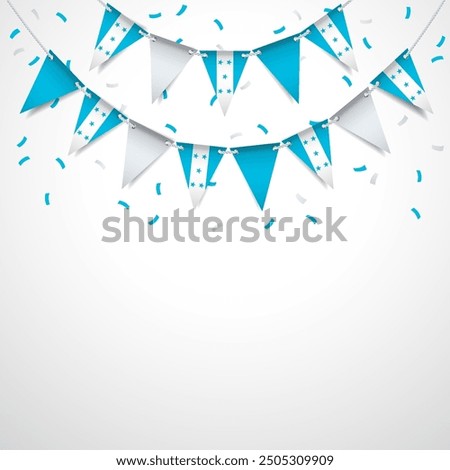 Honduras Independence Day. Garland with the flag of Honduras on a white background. Vector Illustration.
