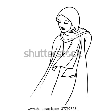 Hijab Fashion Stock Vector Illustration 377975281 : Shutterstock