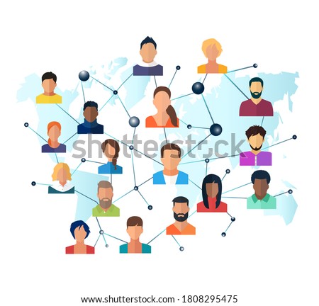 Vector of a global network of interconnected people  Foto stock © 