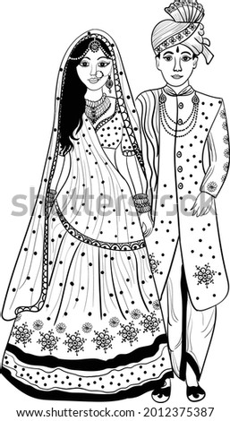 Indian wedding dress Greeting Card by Kajal Singh