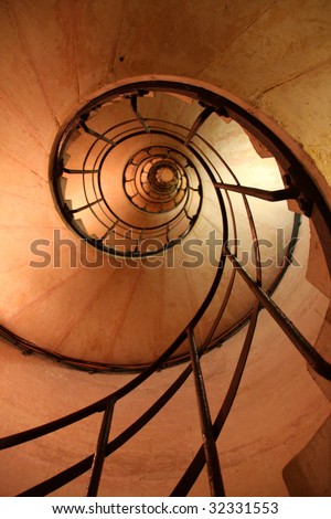 Spiral Stair Case looking up to the top of the Arc de Triomphe