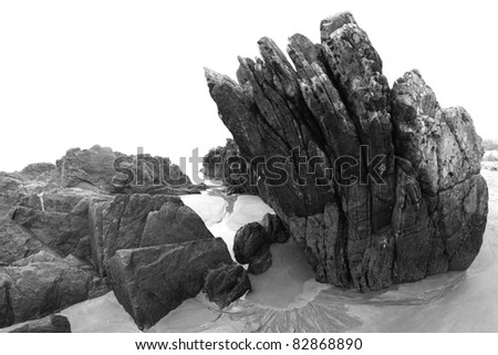 Rocks (black and white photo)