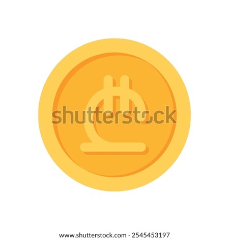 Georgian Lari Gold currency coin flat icon design illustrations 