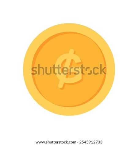 Paraguay guaraní Gold currency coin flat icon design illustrations 