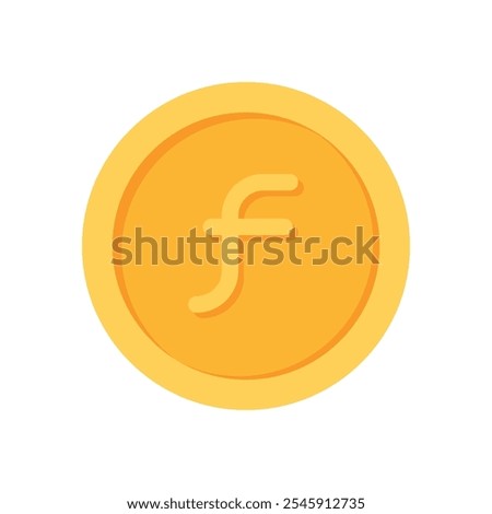 Aruban florin Gold currency coin flat icon design illustrations 