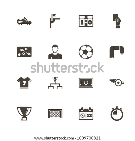 Soccer icons. Perfect black pictogram on white background. Flat simple vector icon.