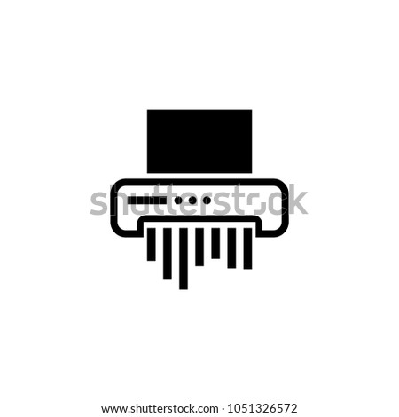 Paper Shredder. Flat Vector Icon. Simple black symbol on white background