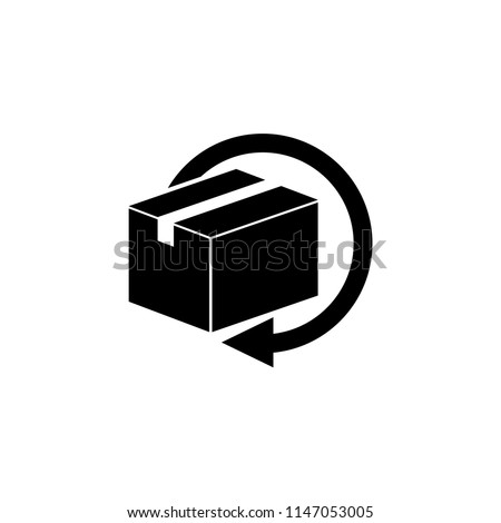 Delivery and Free Return Gifts or Parcels. Flat Vector Icon illustration. Simple black symbol on white background. Delivery and Free Return Gifts or Parcels sign design template for web and mobile UI 