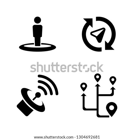 Navigation, GPS Route. Simple Related Vector Icons Set for Video, Mobile Apps, Web Sites, Print Projects and Your Design. Navigation, GPS Route icon Black Flat Illustration on White Background.