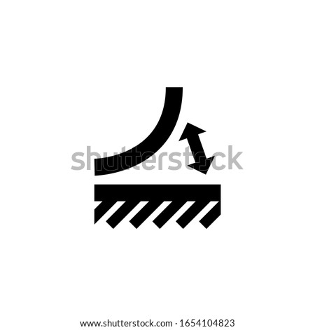 Peeled Off Material, Tear Off Glued. Flat Vector Icon illustration. Simple black symbol on white background. Peeled Off Material, Tear Off Glued sign design template for web and mobile UI element
