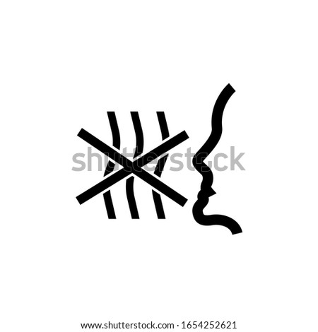 Do not Inhale Vapor, Dont Breathe Air. Flat Vector Icon illustration. Simple black symbol on white background. Do not Inhale Vapor, Dont Breathe Air sign design template for web and mobile UI element