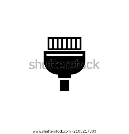 Printer Adapter, LPT Plug, IEEE 1284 Cable. Flat Vector Icon illustration. Simple black symbol on white background. Printer Adapter, LPT Plug Cable sign design template for web and mobile UI element.