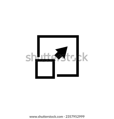 Expand Screen Resolution, Zoom-in, Resize. Flat Vector Icon illustration. Simple black symbol on white background. Expand Screen Resolution, Zoom-in sign design template for web and mobile UI element