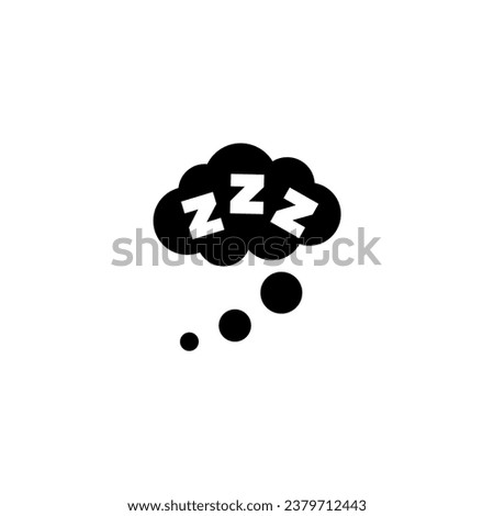 Sleep Rest, Sleepy ZZZ Talk Bubble, Dream. Flat Vector Icon illustration. Simple black symbol on white background. Sleep Rest, Sleepy ZZZ Talk Bubble sign design template for web and mobile UI element