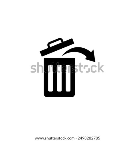 A black and white icon depicting a trash bin with an arrow indicating an undo or reverse action, symbolizing the cancellation of deletion in a digital context